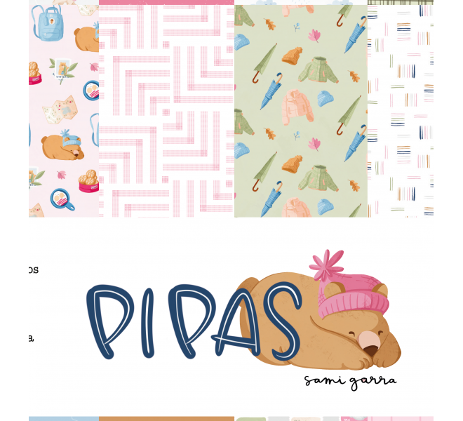 Bloc de papeles 12x12" Pipas