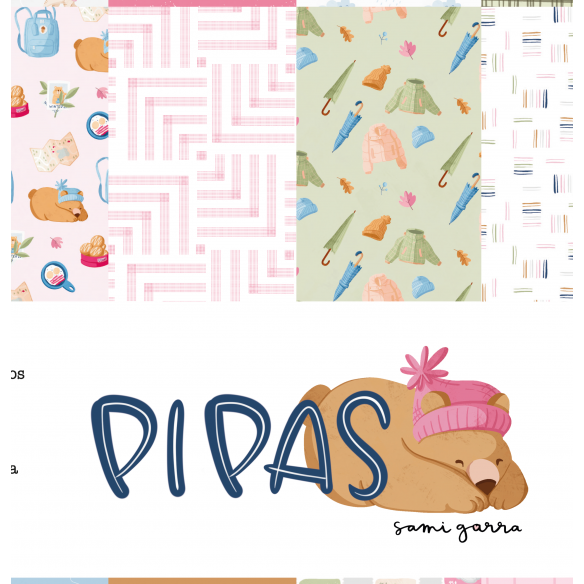 Bloc de papeles 12x12" Pipas