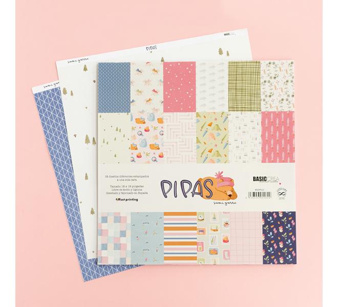 Bloc de papeles 12x12" Pipas