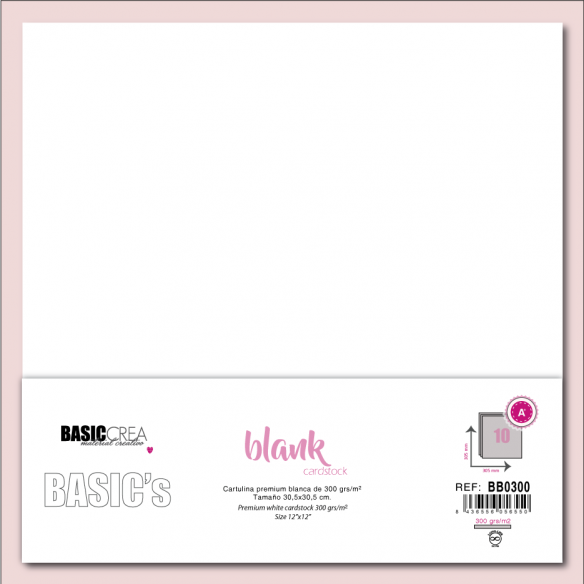 Papel Básico Canvas Blanco 250g 30,5x30,5cm 25 hojas