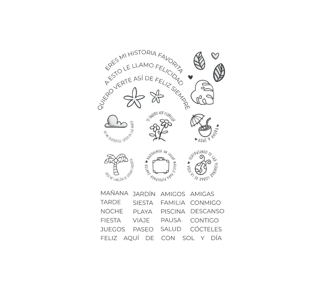 Sellos acrílicos "Felicidad"