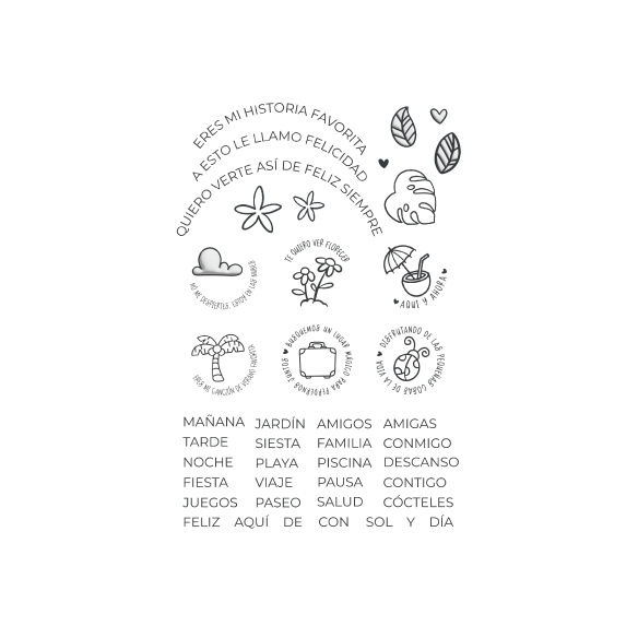 Sellos acrílicos "Felicidad"