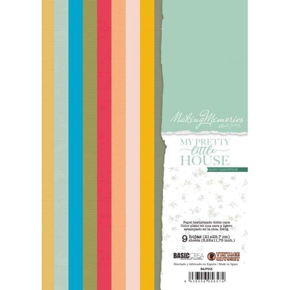 Paper pad básicos texturizados A4/  9 colores doble cara  - MY LITTLE HOUSE