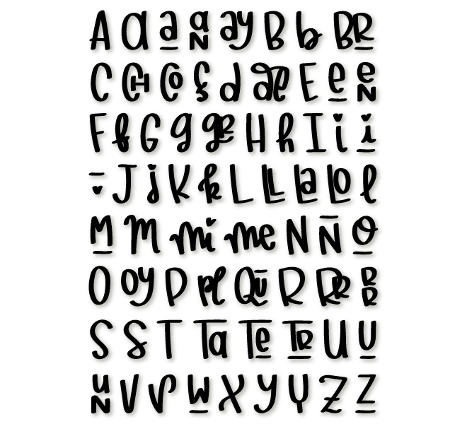 Sello Alfabeto combinado.