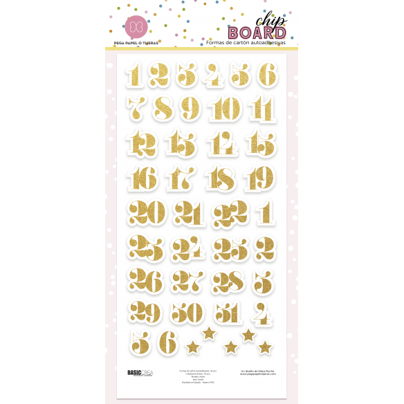 Números de Chipboard con foil NORTH