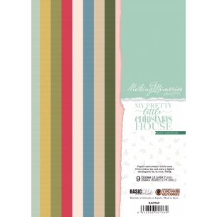 Basic textured paper pad A4/ 9 colors double-sided - MY LITTLE HOUSE