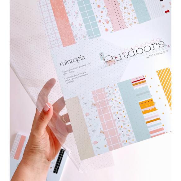 Stack 24 single-sided papers 12"x12" Outdoors by Pili Sallent