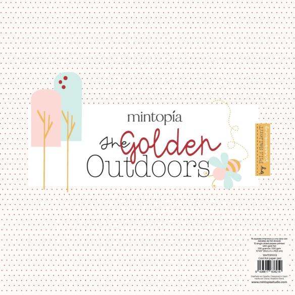 Stack 15 papeles básicos con foil 12x12" Outdoors by Pili Sallent