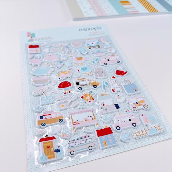 Puffy Illustration Stickers Outdoors by Pili Sallent