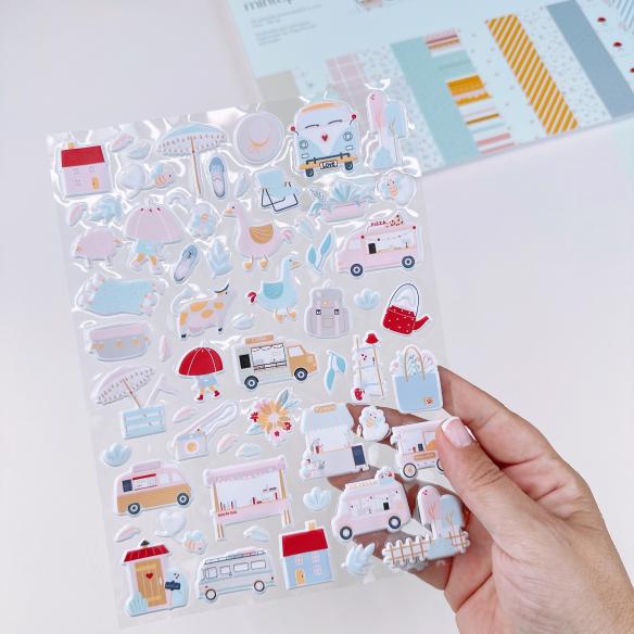 Puffy Illustration Stickers Outdoors by Pili Sallent