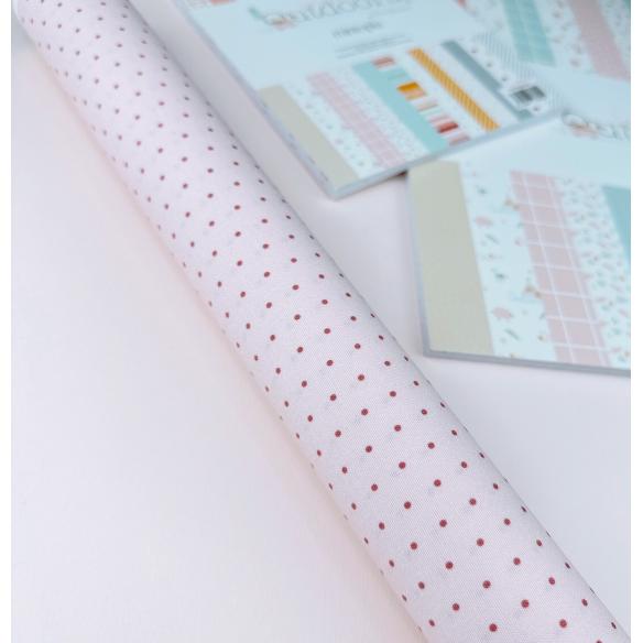 Binding fabric 35x50 cm Outdoors Model 1 pink red polka dots