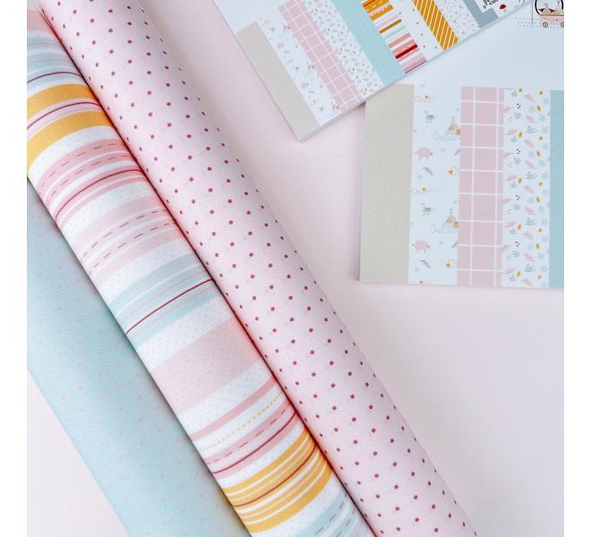 Binding fabric 35x50 cm Outdoors Model 1 pink red polka dots