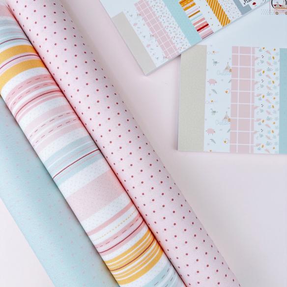 Binding fabric 35x50 cm Outdoors Model 1 pink red polka dots