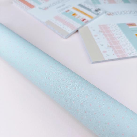 Binding fabric 35x50 cm Outdoors Model 3 mint pink polka dots