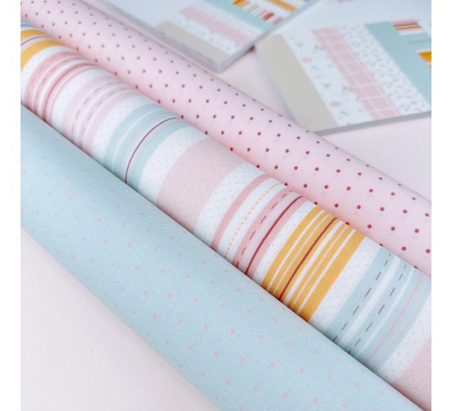 Binding fabric 35x50 cm Outdoors Model 3 mint pink polka dots