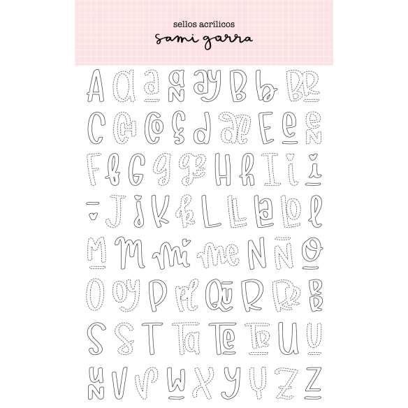 Stamp alphabet outline