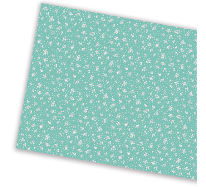 Fabric Paper little Flowers on green - Sunny House