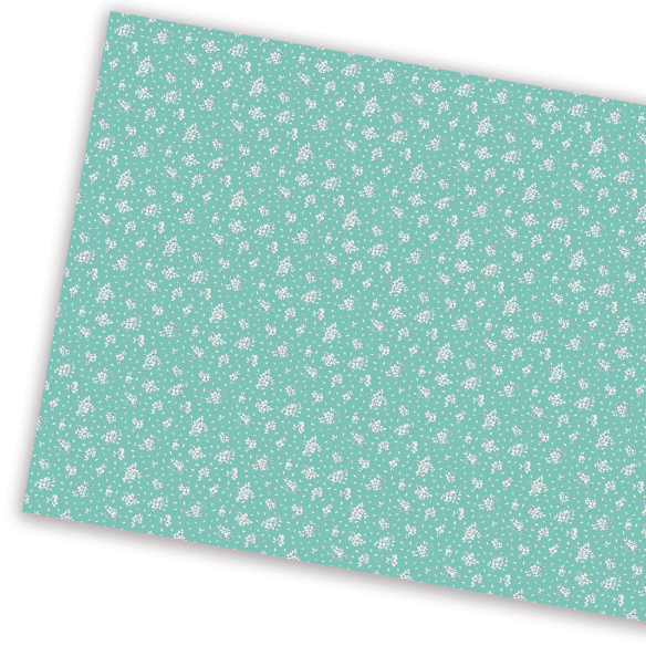 Fabric Paper little Flowers on green - Sunny House