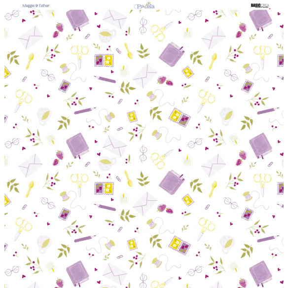 12X12" paper pad with 13 sheets - PAUSE