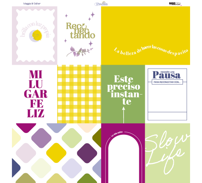 12X12" paper pad with 13 sheets - PAUSE