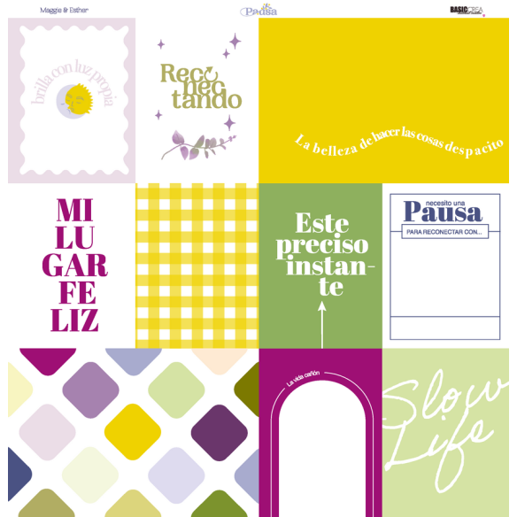 12X12" paper pad with 13 sheets - PAUSE