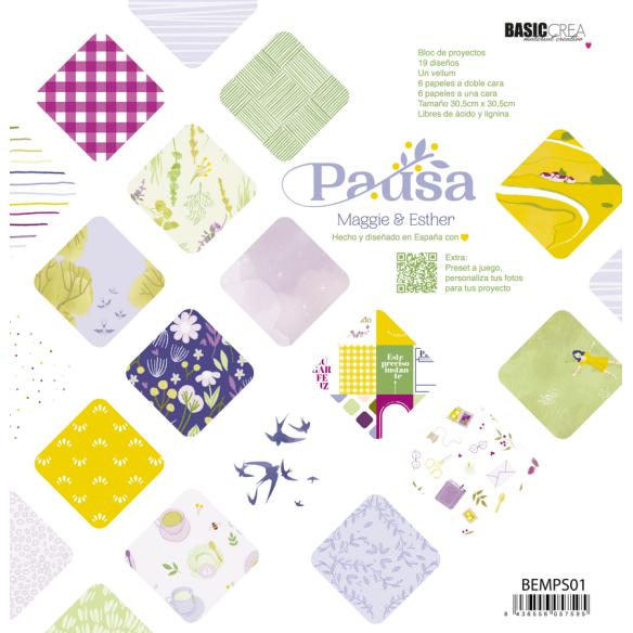 12X12" paper pad with 13 sheets - PAUSE