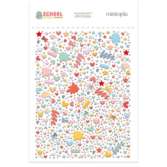 Basic School Days Mintopia puffy stickers