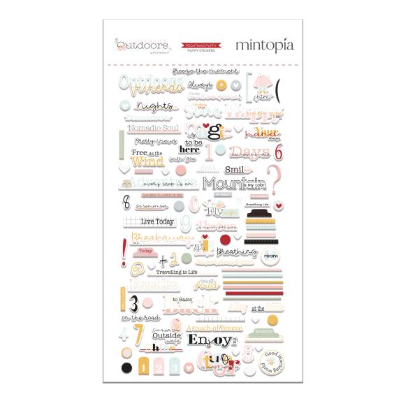 Puffy Word Stickers Outdoors English