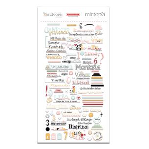 Puffy word stickers Outdoors Spanish