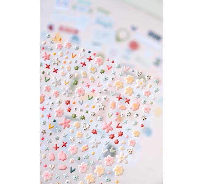Puffy Flower Stickers Fly - Travel Stories Mintopia