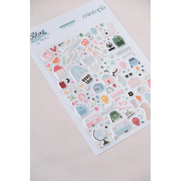 Puffy Stickers Illustrations To Fly - Travel Stories Mintopia