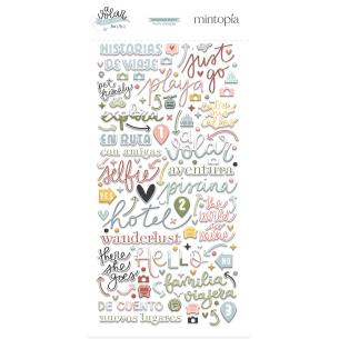 Puffy Stickers Phrases Flying - Travel Stories Mintopia