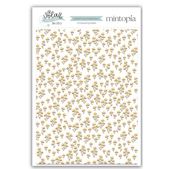 6"x8" Embossing Folders Flowers To Fly - Travel Stories Mintopia