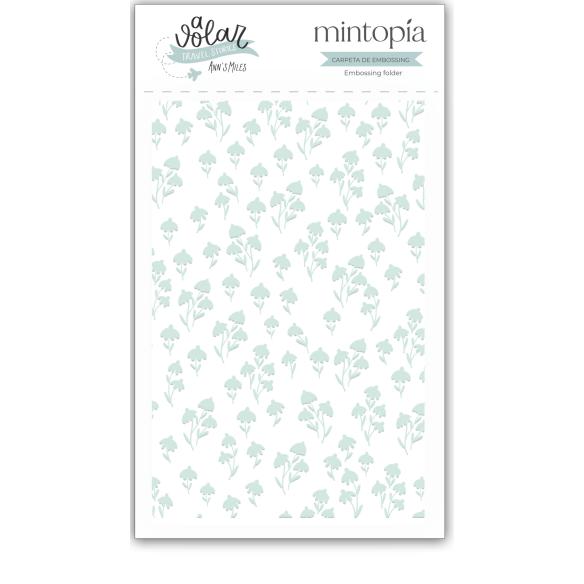 3"x5" Embossing Folders Flowers To Fly - Travel Stories Mintopia
