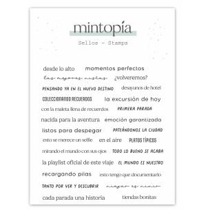 Stamp little phrases The world is our Mintopia