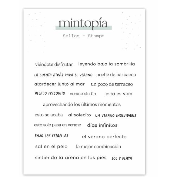 Sello frasecitas Un verano inolvidable Mintopía