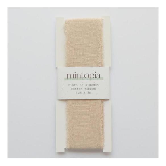 Cinta de algodón Mintopía 4 cm x 3 m Cream