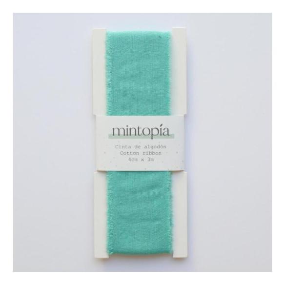 Mintopia cotton ribbon 4 cm x 3 m Caribbean
