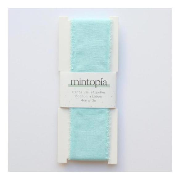 Mintopia cotton ribbon 4 cm x 3 m Pastel Turquoise