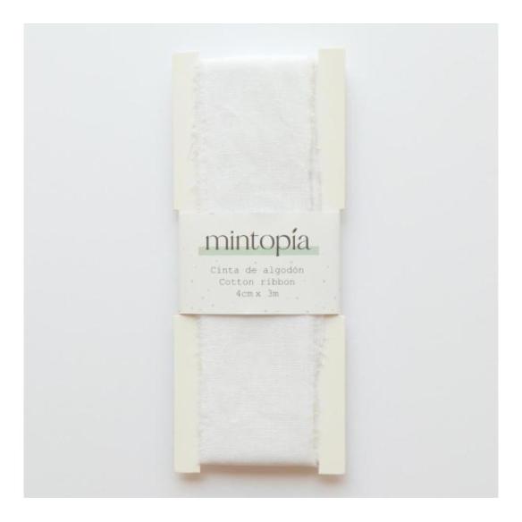Mintopia cotton ribbon 4 cm x 3 m White