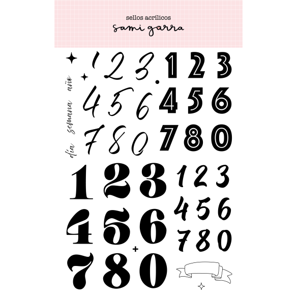 Set Number Stamps - Glitter