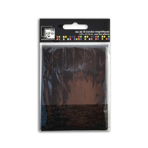 Jeu 18 bandes adhesivas Magneticos 1,27cm x 10,16cm