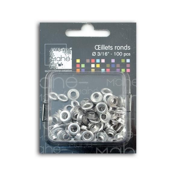 100 OJETES 3/16'' - PLATA