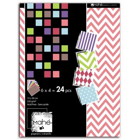 Bloc Deco Mahé motivos 15x20cm 24f. (4 diseños x 6colores)