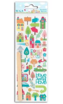 Rub-ons Colores Home Sweet Home - 1 hoja 7,5x20