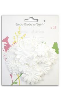 Surtido de 75 Flores mix formes blanches