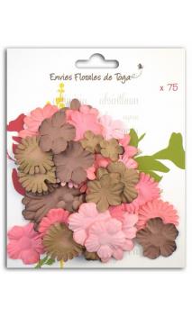 Surtido de 75 Flores mix formes brun, rosa